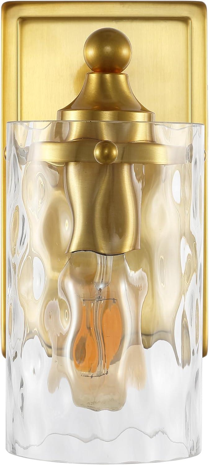image:imageSAFAVIEH Lighting Collection Jobie BrassGlass Shade Wall Sconce Set of 2 Light Fixture Ideal for Bathroom Entryway Vanity Foyer Hallway Living Room LED Bulbs IncludedBrass