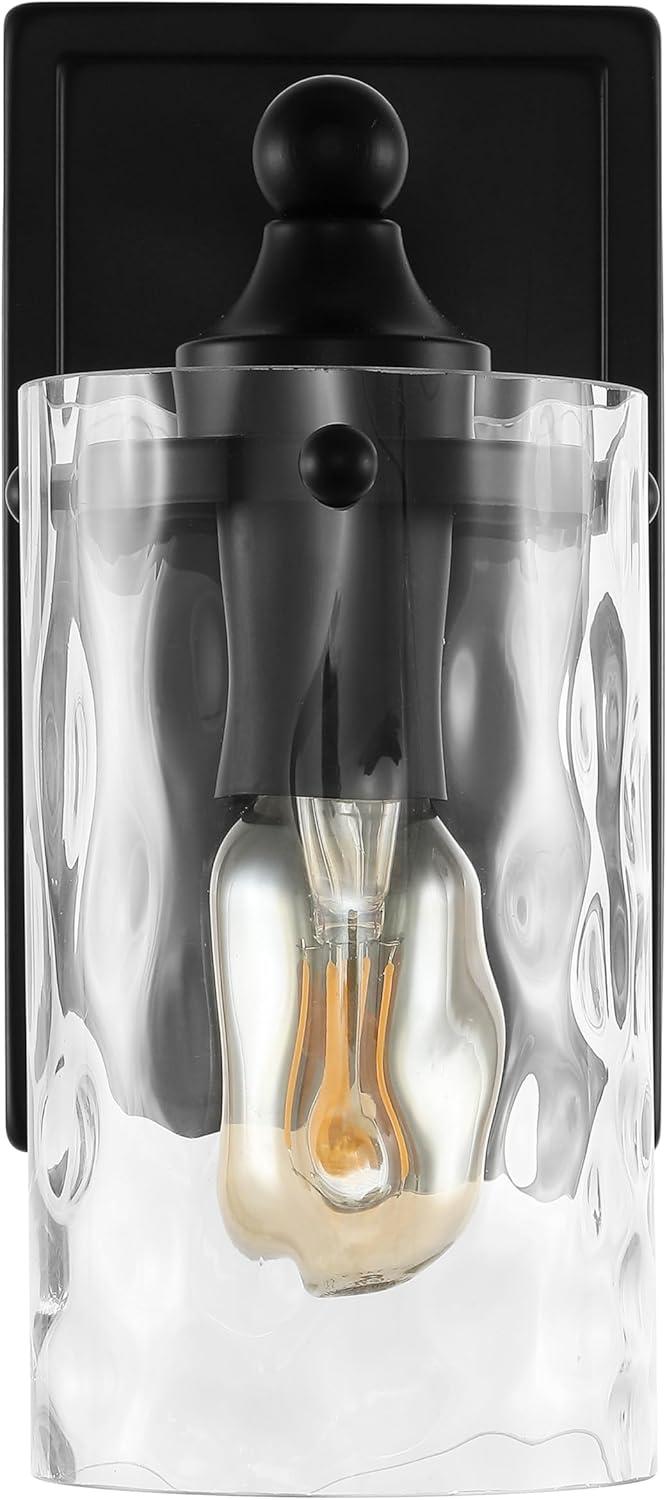 image:imageSAFAVIEH Lighting Collection Jobie BrassGlass Shade Wall Sconce Set of 2 Light Fixture Ideal for Bathroom Entryway Vanity Foyer Hallway Living Room LED Bulbs IncludedBlack