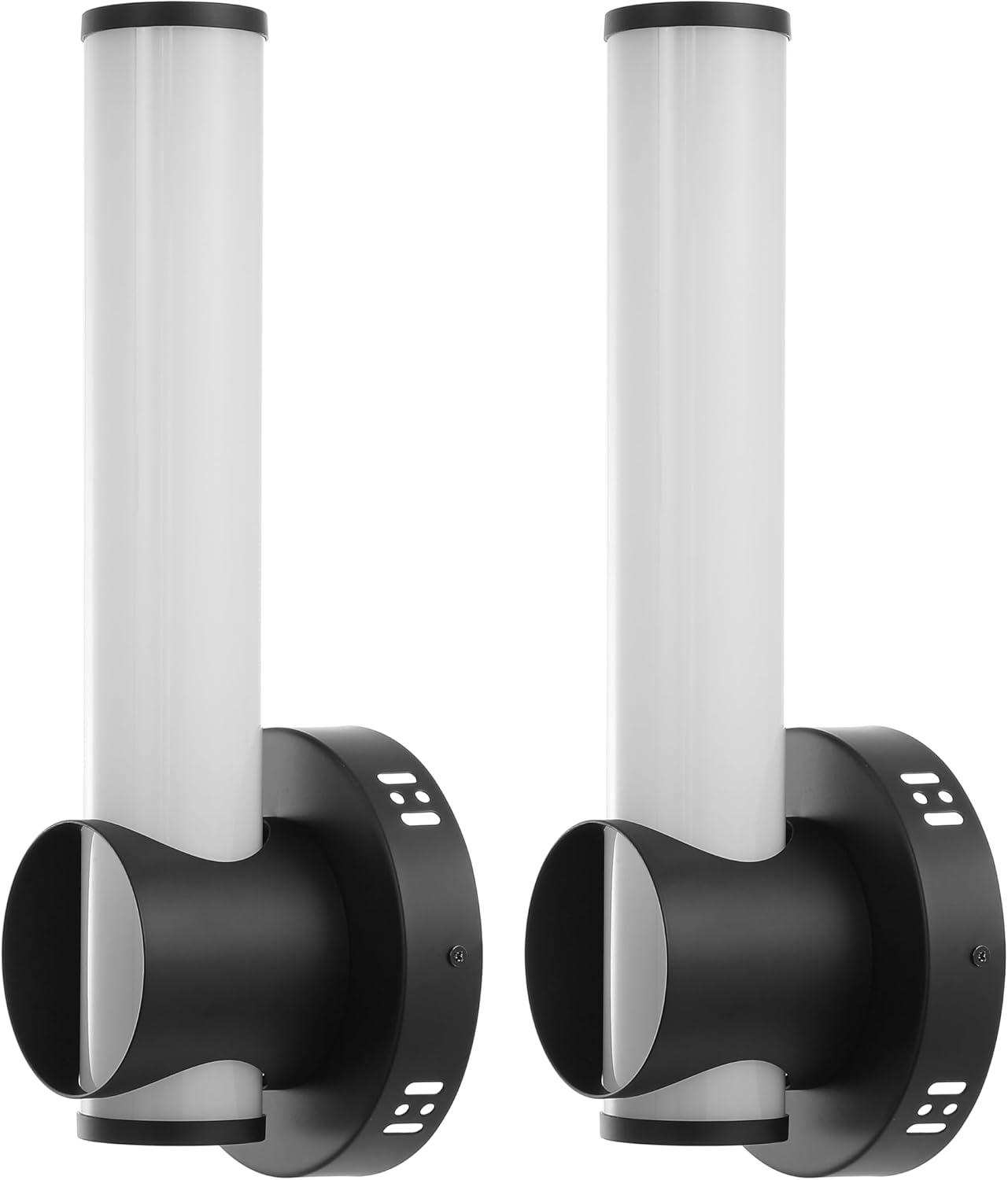image:imageSAFAVIEH Lighting Collection Toia Black Modern Wall Sconce Set of 2 Vertical Light Fixture Ideal for Bathroom Entryway Vanity Foyer Hallway Living Room LED Bulbs Included