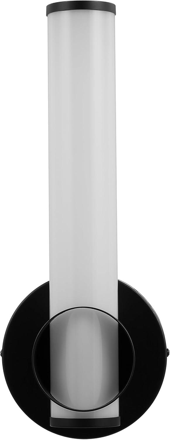 image:imageSAFAVIEH Lighting Collection Toia Black Modern Wall Sconce Set of 2 Vertical Light Fixture Ideal for Bathroom Entryway Vanity Foyer Hallway Living Room LED Bulbs Included