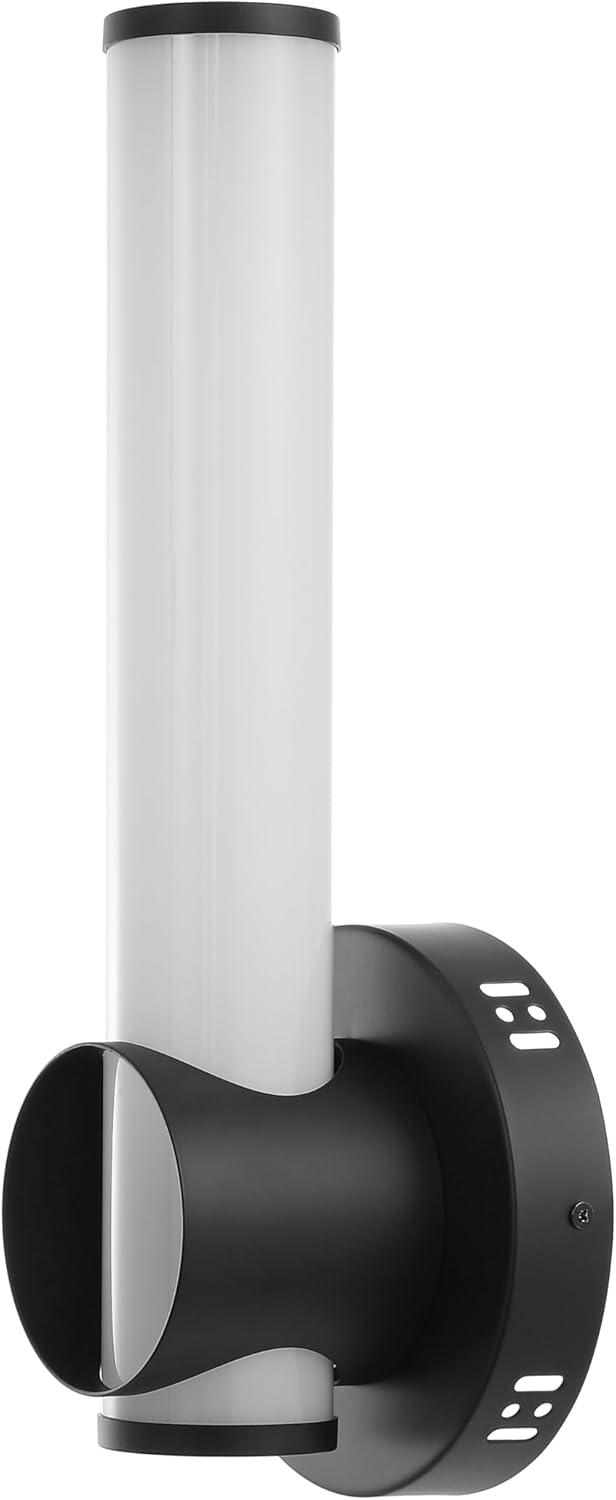 image:imageSAFAVIEH Lighting Collection Toia Black Modern Wall Sconce Set of 2 Vertical Light Fixture Ideal for Bathroom Entryway Vanity Foyer Hallway Living Room LED Bulbs Included