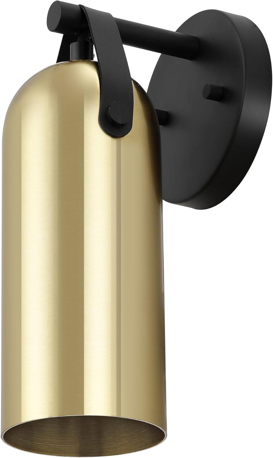 image:imageSAFAVIEH Lighting Collection Westly WhiteGold Modern Downlight Wall Sconce Set of 2 Light Fixture Ideal for Bathroom Entryway Vanity Foyer Hallway Living Room LED Bulbs IncludedGoldBlack