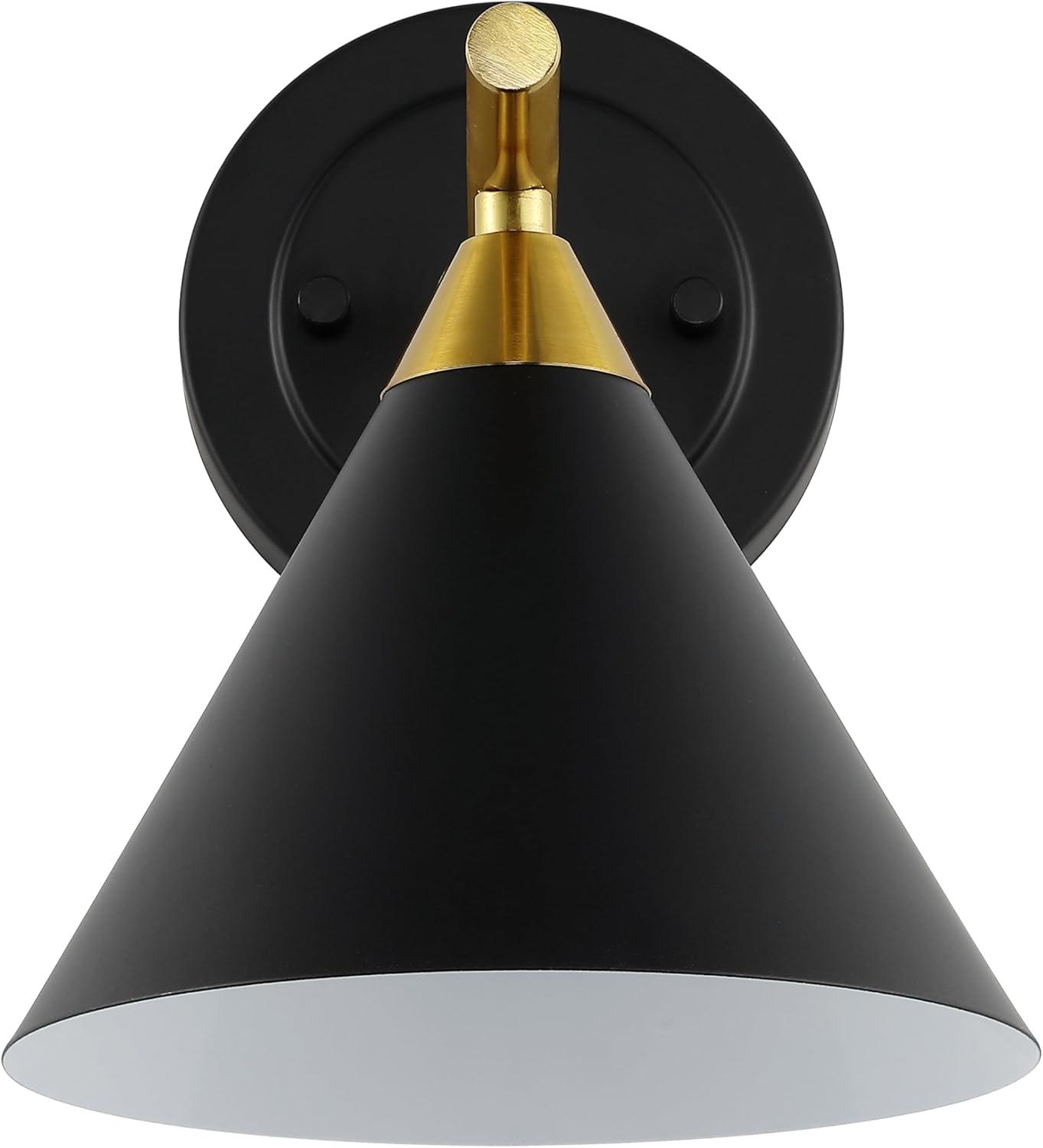 image:imageSAFAVIEH Lighting Collection Wyanet BlackBrass Modern Downlight Wall Sconce Set of 2 Light Fixture Ideal for Bathroom Entryway Vanity Foyer Hallway Living Room LED Bulbs IncludedBlackBrass