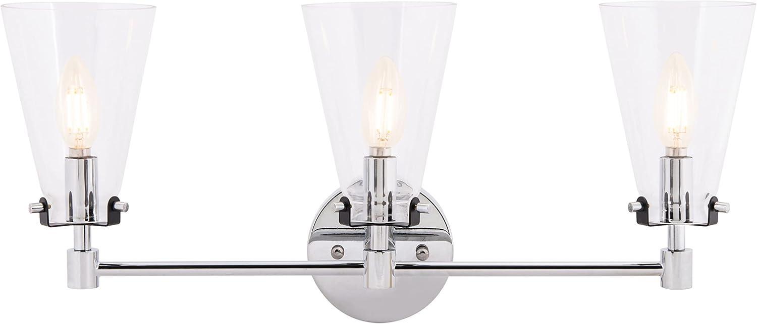 image:imageSafavieh Lighting Collection Lonsen Matte Black 3Light Vanity Sconce LED Bulb IncludedChrome Black