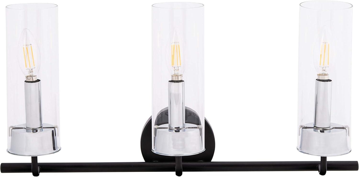 image:imageSafavieh Lighting Collection Remery Matte BlackChrome 3Light Sconce LED Bulb Included