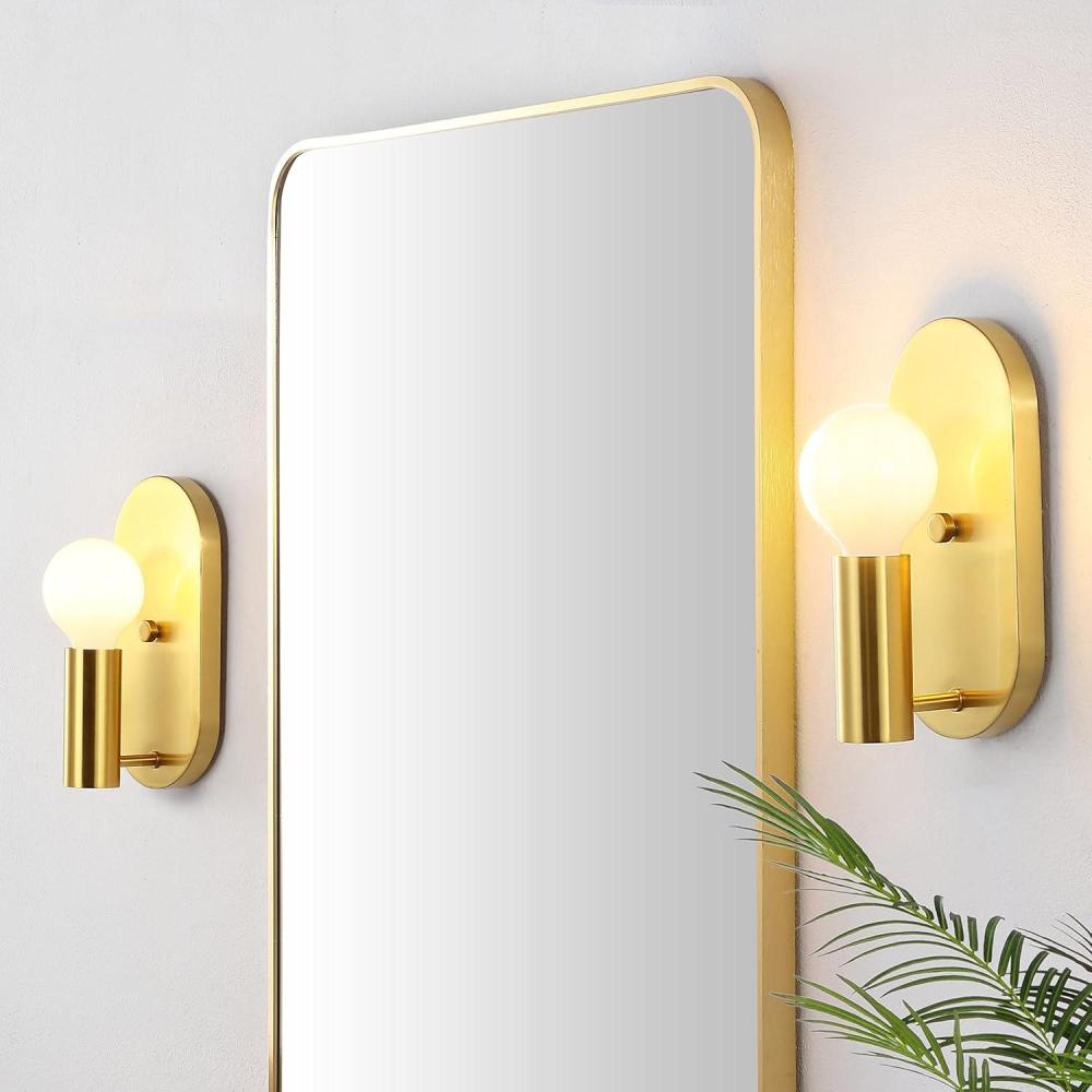 image:imageSAFAVIEH Lighting Collection Irima Contemporary Brass Wall Sconce Set of 2