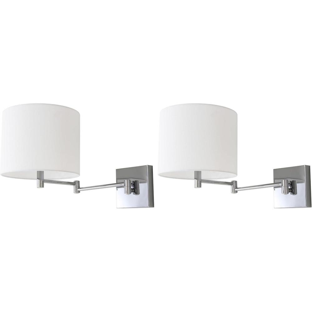 image:imageSAFAVIEH Lighting Collection Lillian Modern Contemporary Chrome Bedroom Bathroom Vanity Hallway Foyer Living Room Wall Sconce Set of 2 LED Bulbs IncludedChrome