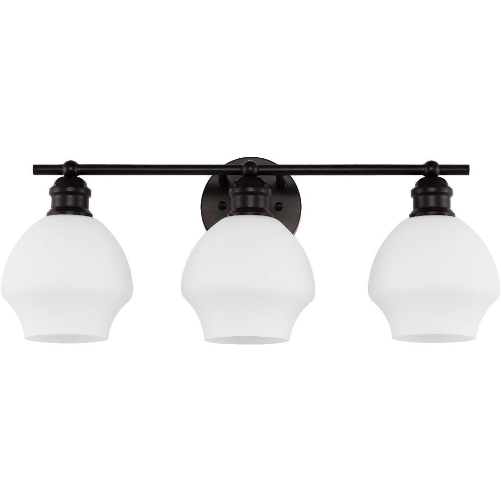 image:imageSAFAVIEH Lighting Collection Mylsa GoldClear 3light Wall Sconce Light Fixture Ideal for Bathroom Entryway Vanity Foyer Hallway Living Room LED Bulbs IncludedBlack  White
