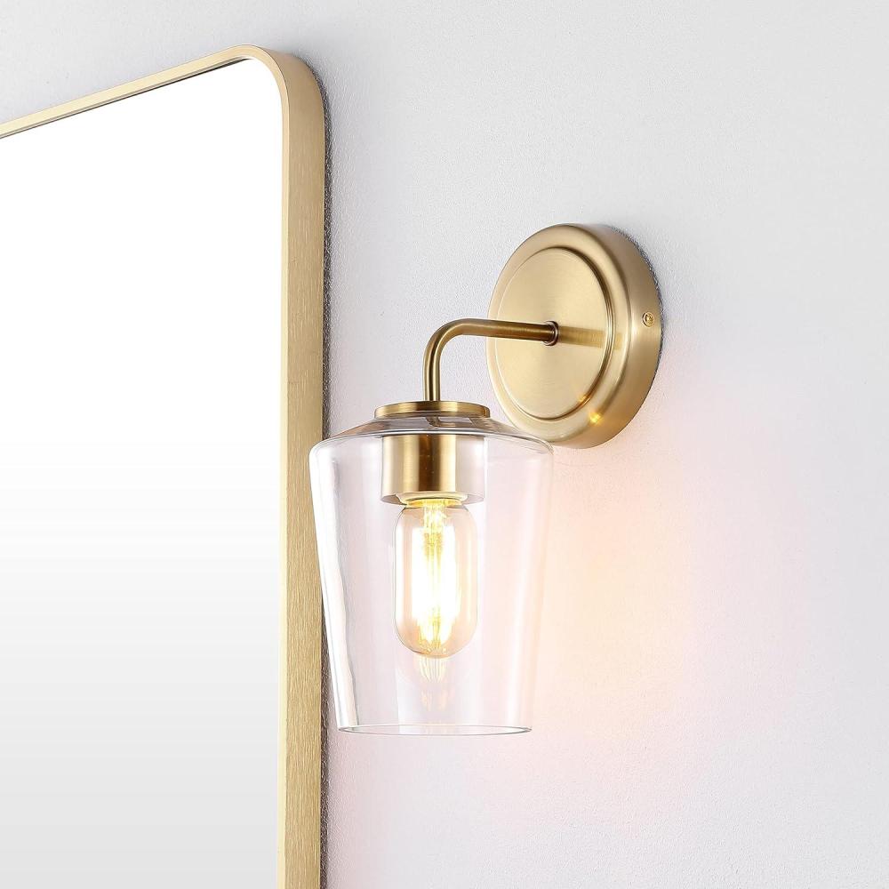 image:imageSAFAVIEH Lighting Collection Prospect Contemporary Brass Single Wall Sconce