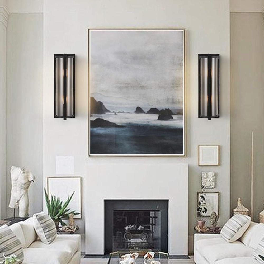 image:imageSAFAVIEH Lighting Collection Senla Modern 18inch Bronze LED Rectangular Wall Sconce Set of 2