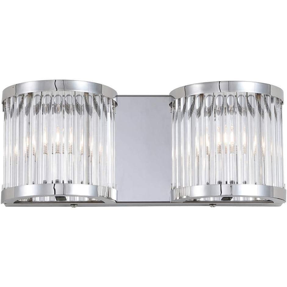 image:imageSAFAVIEH SCN4030A Karter Chrome and Clear 2Light Wall LED Bulbs Included Sconce