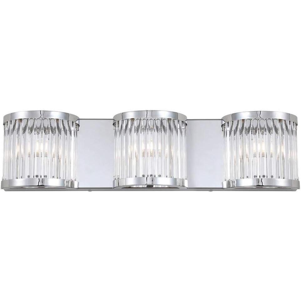 image:imageSAFAVIEH SCN4031A Maverick Chrome and Clear 3Light Wall LED Bulbs Included Sconce