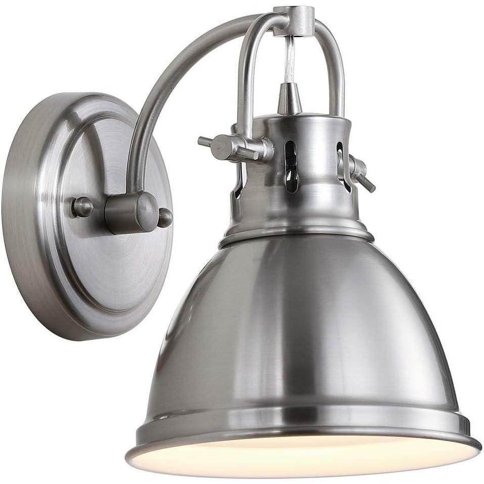 image:imageSAFAVIEH SCN4053B Lighting Lawson Brush Nickel and White Bathroom LED Bulb Included SconceNickle
