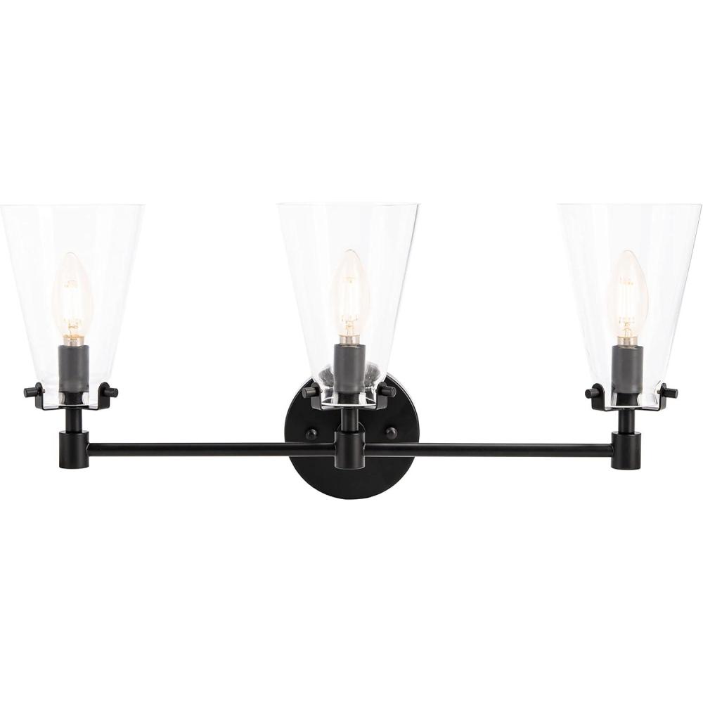 image:imageSafavieh Lighting Collection Lonsen Matte Black 3Light Vanity Sconce LED Bulb IncludedBlack