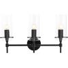 SAFAVIEH Collection Norala Chrome 3-Light Vanity Sconce (LED Bulb Included) SCN5001A(Black)