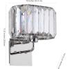 SAFAVIEH Lighting Collection Athena Art Deco Glam Nickel/ Clear 11-inch High Bedroom Bathroom Vanity Hallway Foyer Living Room Wall Sconce Set of 2 (LED Bulbs Included)