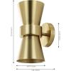 SAFAVIEH Lighting Collection Bynner Brass Modern Wall Sconce Set of 2 Light Fixture, Ideal for Bathroom, Entryway, Vanity, Foyer, Hallway, Living Room (LED Bulbs Included)(Brass)