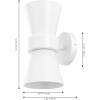 SAFAVIEH Lighting Collection Bynner Brass Modern Wall Sconce Set of 2 Light Fixture, Ideal for Bathroom, Entryway, Vanity, Foyer, Hallway, Living Room (LED Bulbs Included)(White)