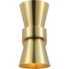 SAFAVIEH Lighting Collection Bynner Brass Modern Wall Sconce Set of 2 Light Fixture, Ideal for Bathroom, Entryway, Vanity, Foyer, Hallway, Living Room (LED Bulbs Included)(Brass)