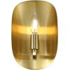 SAFAVIEH Lighting Collection Calluna White Wall Sconce Set of 2 Light Fixture, Ideal for Bathroom, Entryway, Vanity, Foyer, Hallway, Living Room (LED Bulbs Included)(Brass)