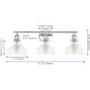SAFAVIEH Lighting Collection Calyna Chrome/Clear 3-light Wall Sconce Light Fixture Ideal for Bathroom, Entryway, Vanity, Foyer, Hallway, Living Room (LED Bulbs Included)(Chrome)
