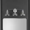 SAFAVIEH Lighting Collection Calyna Chrome/Clear 3-light Wall Sconce Light Fixture Ideal for Bathroom, Entryway, Vanity, Foyer, Hallway, Living Room (LED Bulbs Included)(Chrome)