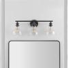 SAFAVIEH Lighting Collection Calyna Chrome/Clear 3-light Wall Sconce Light Fixture Ideal for Bathroom, Entryway, Vanity, Foyer, Hallway, Living Room (LED Bulbs Included)(Black)