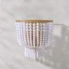 SAFAVIEH Lighting Collection Celyn Contemporary Boho White/Brass Beaded Single Wall Sconce