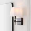 SAFAVIEH Lighting Collection Clauren Chrome Wall Sconce Set of 2 Light Fixture, with White Shade Ideal for Bathroom, Entryway, Vanity, Foyer, Hallway, Living Room (LED Bulbs Included)(Oil Rub Bronze)