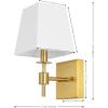 SAFAVIEH Lighting Collection Clauren Chrome Wall Sconce Set of 2 Light Fixture, with White Shade Ideal for Bathroom, Entryway, Vanity, Foyer, Hallway, Living Room (LED Bulbs Included)(Brass)