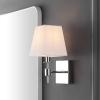 SAFAVIEH Lighting Collection Clauren Chrome Wall Sconce Set of 2 Light Fixture, with White Shade Ideal for Bathroom, Entryway, Vanity, Foyer, Hallway, Living Room (LED Bulbs Included)(Chrome)