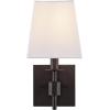 SAFAVIEH Lighting Collection Clauren Chrome Wall Sconce Set of 2 Light Fixture, with White Shade Ideal for Bathroom, Entryway, Vanity, Foyer, Hallway, Living Room (LED Bulbs Included)(Oil Rub Bronze)