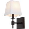 SAFAVIEH Lighting Collection Clauren Chrome Wall Sconce Set of 2 Light Fixture, with White Shade Ideal for Bathroom, Entryway, Vanity, Foyer, Hallway, Living Room (LED Bulbs Included)(Oil Rub Bronze)