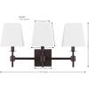 SAFAVIEH Lighting Collection Clelia Black 3-Light Wall Sconce Light Fixture, with White Shade Ideal for Bathroom, Entryway, Vanity, Foyer, Hallway, Living Room (LED Bulbs Included)(Black)