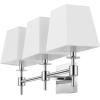 SAFAVIEH Lighting Collection Clelia Black 3-Light Wall Sconce Light Fixture, with White Shade Ideal for Bathroom, Entryway, Vanity, Foyer, Hallway, Living Room (LED Bulbs Included)(Chrome)