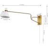 SAFAVIEH Lighting Collection Cleome Brass/White Adjustable Arm Wall Sconce Light Fixture, Ideal for Bathroom, Entryway, Vanity, Foyer, Hallway, Living Room (LED Bulb Included)(Brass/White)