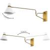 SAFAVIEH Lighting Collection Cleome Brass/White Adjustable Arm Wall Sconce Light Fixture, Ideal for Bathroom, Entryway, Vanity, Foyer, Hallway, Living Room (LED Bulb Included)(Brass/White)