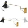 SAFAVIEH Lighting Collection Cleome Brass/White Adjustable Arm Wall Sconce Light Fixture, Ideal for Bathroom, Entryway, Vanity, Foyer, Hallway, Living Room (LED Bulb Included)(Brass/Black)