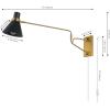 SAFAVIEH Lighting Collection Cleome Brass/White Adjustable Arm Wall Sconce Light Fixture, Ideal for Bathroom, Entryway, Vanity, Foyer, Hallway, Living Room (LED Bulb Included)(Brass/Black)