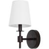 SAFAVIEH Lighting Collection Dalany Chrome Wall Sconce Set of 2 Light Fixture, with White Shade Ideal for Bathroom, Entryway, Vanity, Foyer, Hallway, Living Room (LED Bulbs Included)(Black)