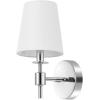 SAFAVIEH Lighting Collection Dalany Chrome Wall Sconce Set of 2 Light Fixture, with White Shade Ideal for Bathroom, Entryway, Vanity, Foyer, Hallway, Living Room (LED Bulbs Included)(Chrome)