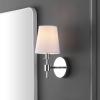 SAFAVIEH Lighting Collection Dalany Chrome Wall Sconce Set of 2 Light Fixture, with White Shade Ideal for Bathroom, Entryway, Vanity, Foyer, Hallway, Living Room (LED Bulbs Included)(Chrome)