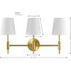 SAFAVIEH Lighting Collection Darya Brass 3-Light Wall Sconce Light Fixture, with White Shade Ideal for Bathroom, Entryway, Vanity Over Mirror, Foyer, Hallway, Living Room (LED Bulbs Included)(Brass)