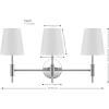 SAFAVIEH Lighting Collection Darya Brass 3-Light Wall Sconce Light Fixture, with White Shade Ideal for Bathroom, Entryway, Vanity Over Mirror, Foyer, Hallway, Living Room (LED Bulbs Included)(Chrome)