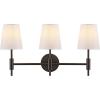 SAFAVIEH Lighting Collection Darya Brass 3-Light Wall Sconce Light Fixture, with White Shade Ideal for Bathroom, Entryway, Vanity Over Mirror, Foyer, Hallway, Living Room (LED Bulbs Included)(Black)