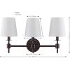 SAFAVIEH Lighting Collection Davielle Black 3-Light Wall Sconce Light Fixture, with White Shade Ideal for Bathroom, Entryway, Vanity Over Mirror, Foyer, Hallway, Living Room (LED Bulbs Included)(Black)