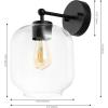SAFAVIEH Lighting Collection Edie Black/Clear Glass Shade Wall Sconce Set of 2 Light Fixture, Ideal for Bathroom, Entryway, Vanity, Foyer, Hallway, Living Room (LED Bulbs Included)(Black)