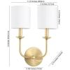 SAFAVIEH Lighting Collection Ferrara Gold/White Shade 2-Light Single Wall Sconce