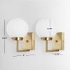 SAFAVIEH Lighting Collection Ganon Contemporary Brass/Clear Orb Wall Sconce Set of 2(Brass/White)