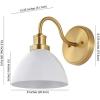 SAFAVIEH Lighting Collection Genetta Gold/White Shade Dome Single Wall Sconce
